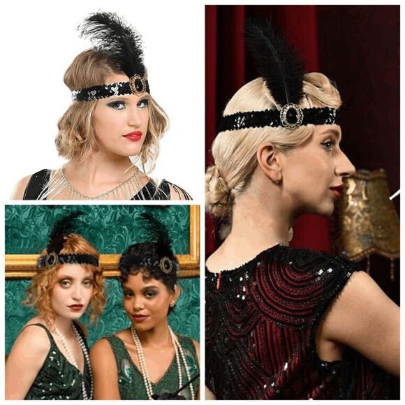 ❤️✨ 5PCS 1920s Red Accessories Flapper Great Gatsby Retro Costume Set NEW - Picture 2 of 16